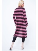 Burgundy and pink striped cardigan MP16152 - Online store - Boutique